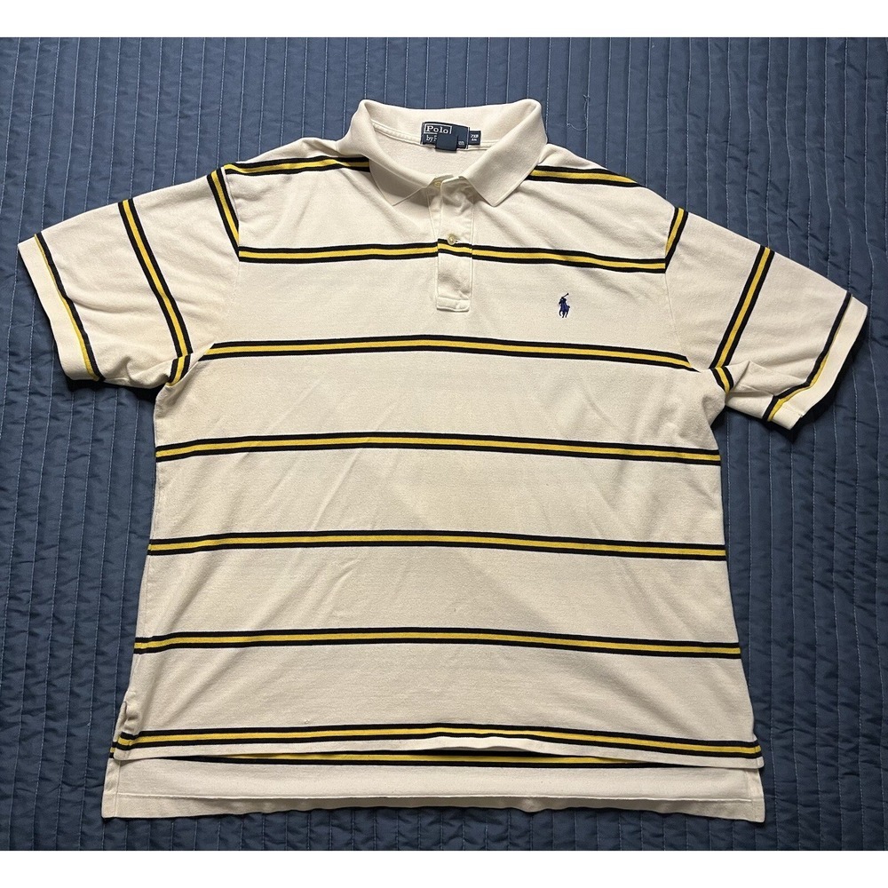 Polo Ralph Lauren Striped Shirt Men's Size 2XB BIG Stripped Short Sleeve Pony